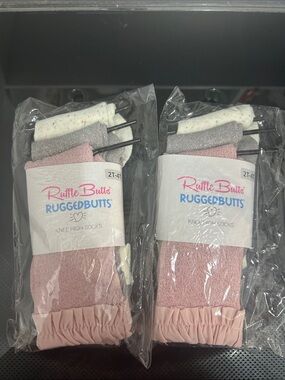 Twin girls 2T-4T matching set identical new nwt knee high socks sparkle confetti